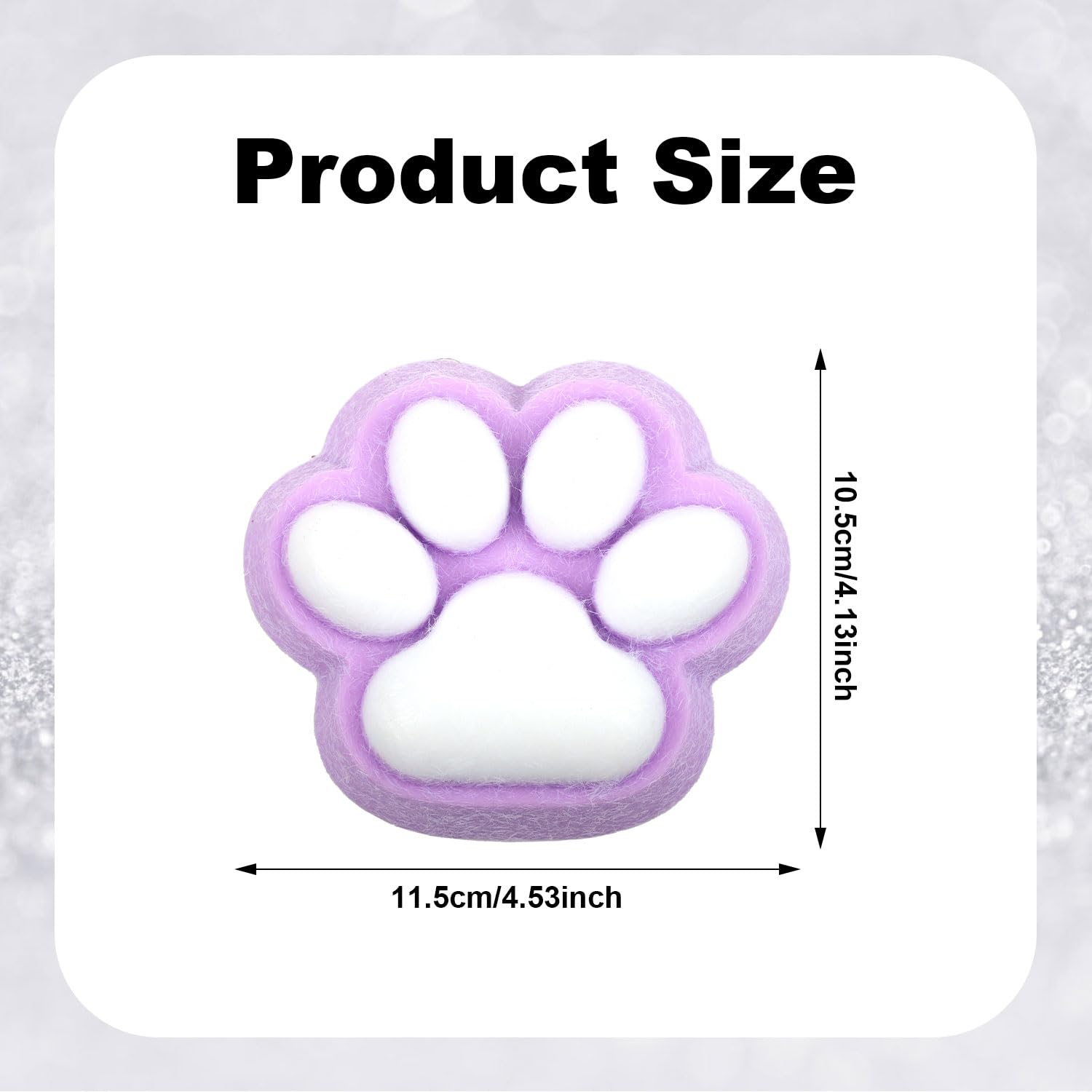 Big Cat Paw Squishy Toys, Taba Squeeze Soft Elastic Large Fidget Kitty Paw with Fur Pinch Fufu Toy Pressure Stress Alleviation Gift for School Office (Purple) - Image 2