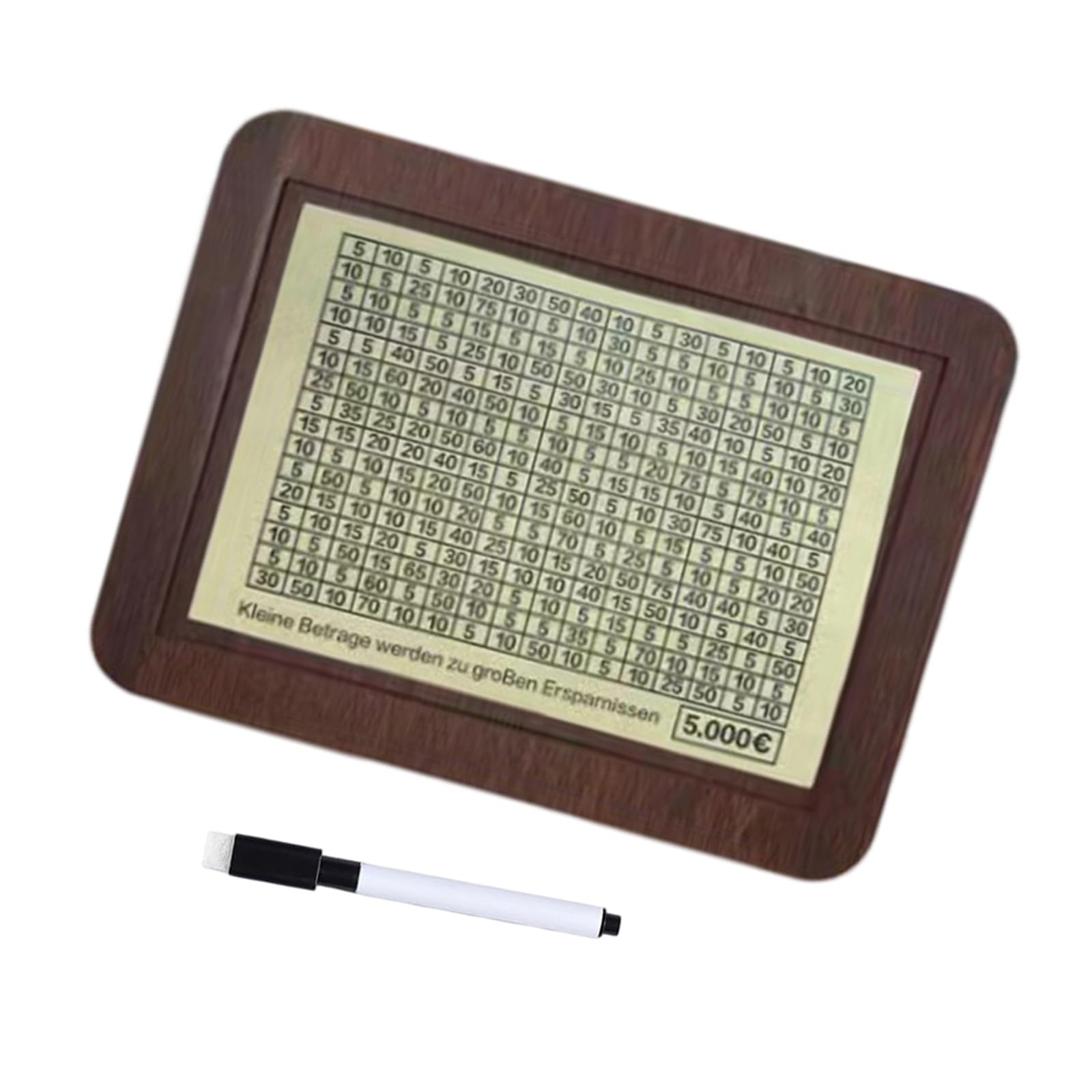 Wooden Savings Box with Number Stickers and Pen for Financial Education Tool Counter Piggy Banks