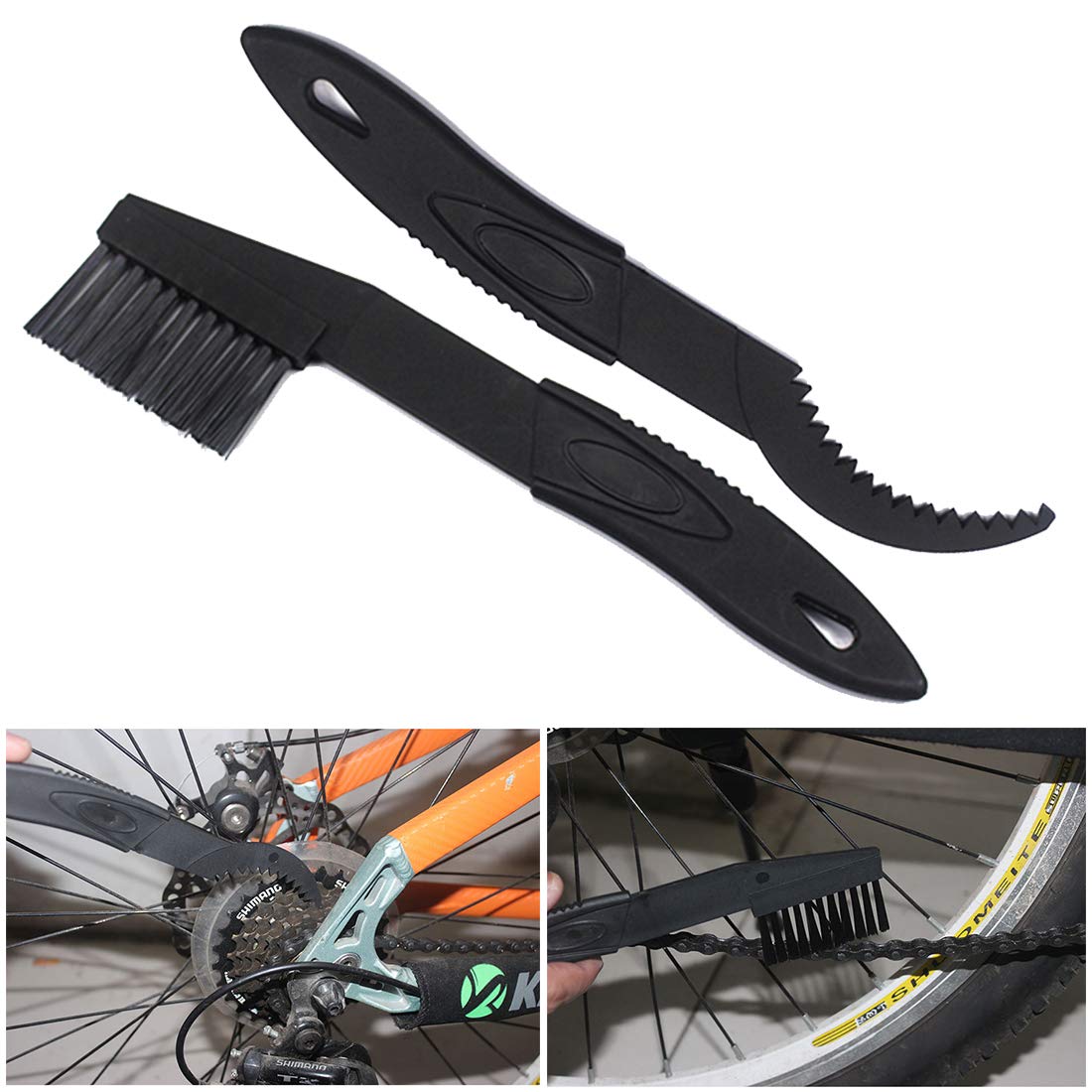 Lot De 3 Brosses Nettoyage Vélo – Brosse à Chaîne, Pneus Et Engrenages – Kit Polyvalent Pour Nettoyage En Profondeur – ABS Résistant, Léger, Portable