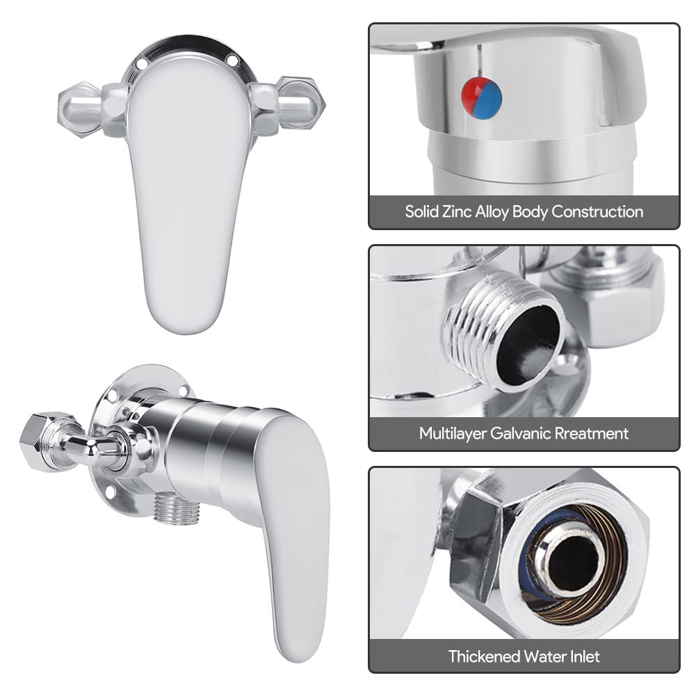 Tissting Miscelatore Rubinetto Doccia, G1/2In Rubinetti per Doccia Piccolo Valvola Corpo Maniglie Rubinetto Bagno Doccia Miscelatore Sistema Doccia Maniglie