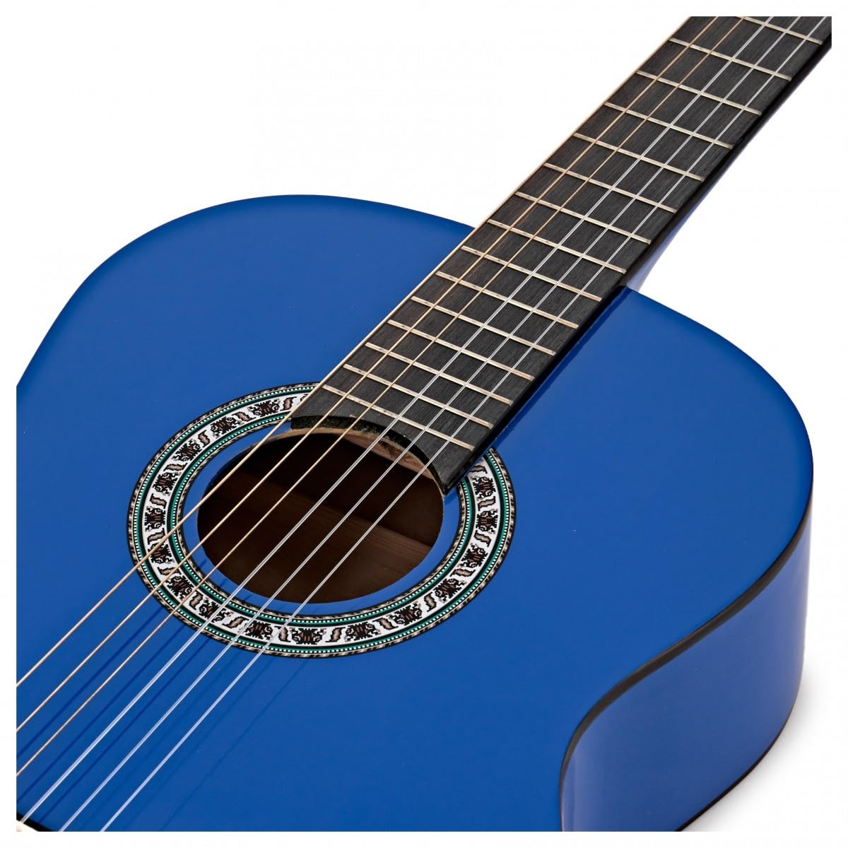 Pacchetto chitarra classica, Dark Blue, Gear4music | Include Custodia, Accordatore e Corde Aggiuntive, Corpo in Laminato Durevole, Tono Ricco e Incoraggiante