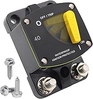 Vista 52 de E9 50 Amp Disyuntor con diseño de interruptor empotrado Protección IP67 impermeable DC 12V-72V 50A Reinicio manual UL montaje en superficie