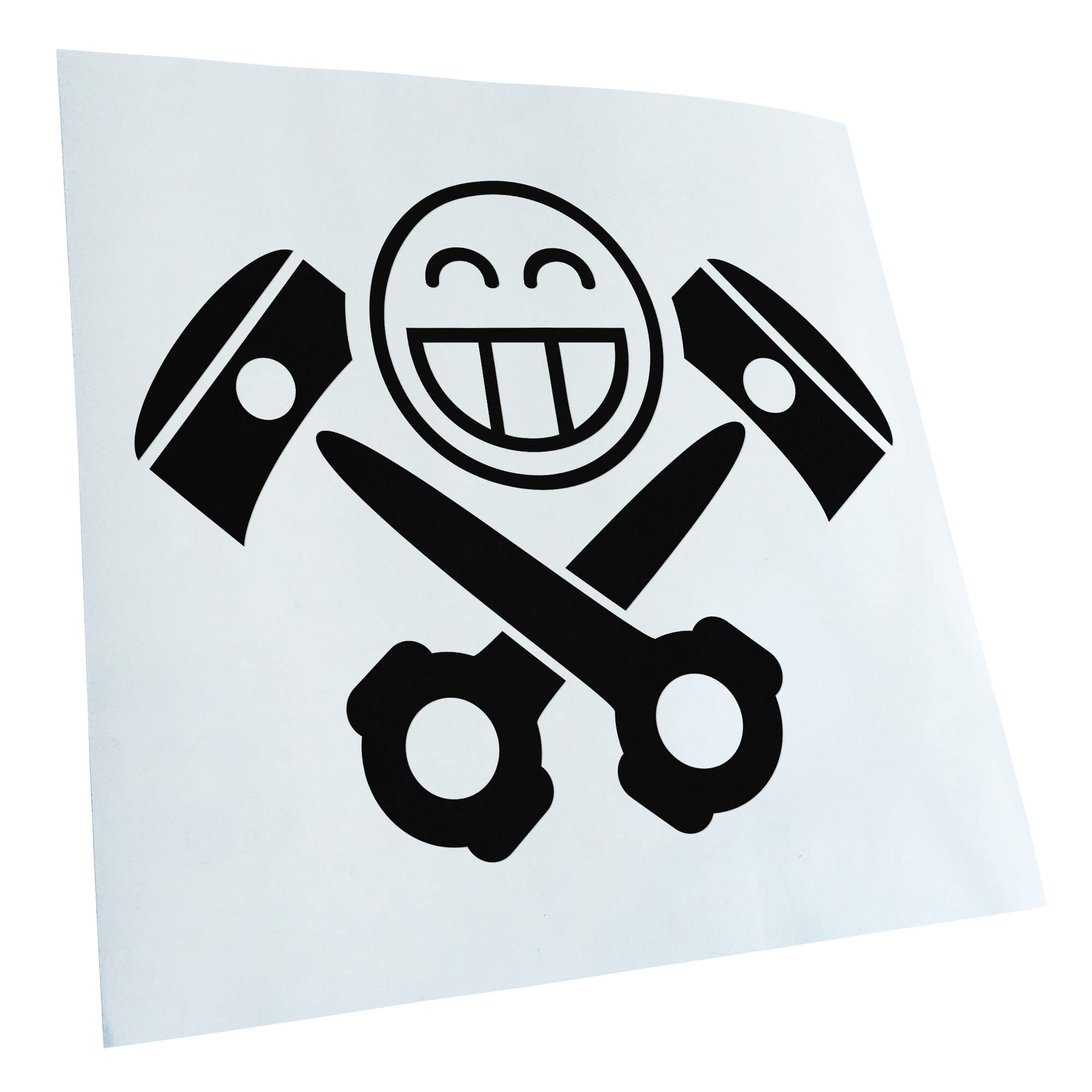 - Car Sticker - Piston Skull Sticker for Car, Laptop, Bicycle, Truck, Motorcycle Multi-Coloured JDM Decal Racing