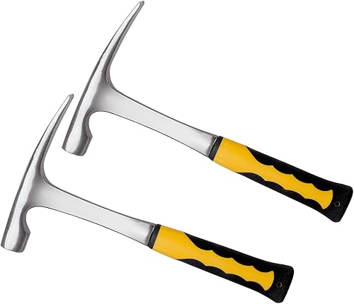 Paquete de 2 martillos de ladrillo de 32 onzas, martillo de cabeza plana de 11.2 pulgadas, martillo de geólogo de acero, martillo de albañilalbañil