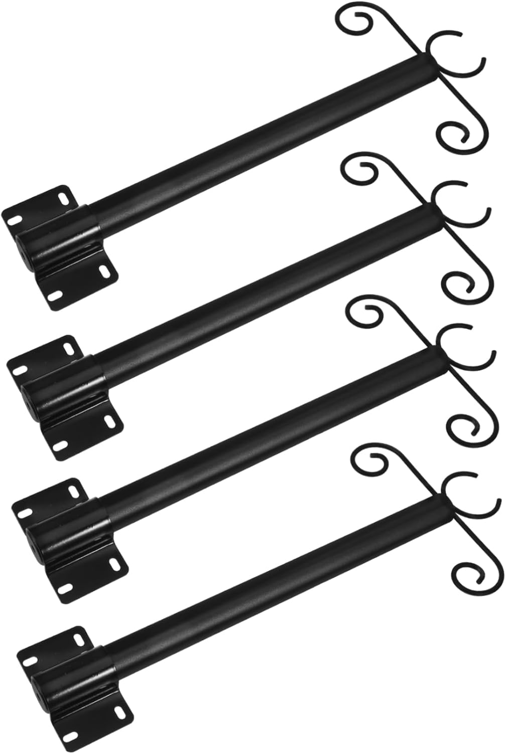 1 Set String Hanging Light Support Rod Bird Feeder Holder Outside Outdoor Light Pole Hanging Lights Hanging Pole for Lights Lighting Pole Solar Pole Black Stainless Steel