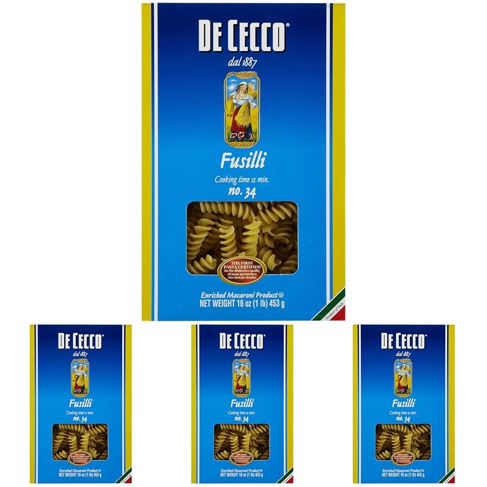 De Cecco Fusilli Boxes - 16 oz (Pack of 4)