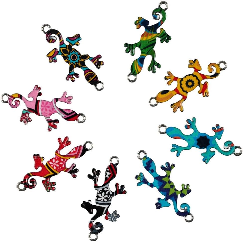 40Pcs Mixed Color Gecko Charms Connectors,Gecko Pendants for DIY Jewelry Necklace Bracelet Pendant Accessories - Image 3
