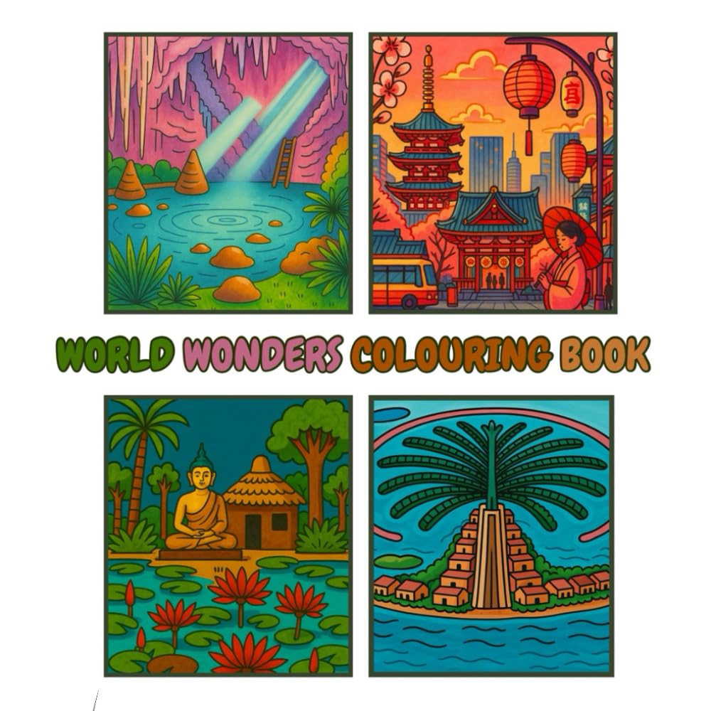 world wonders colouring book