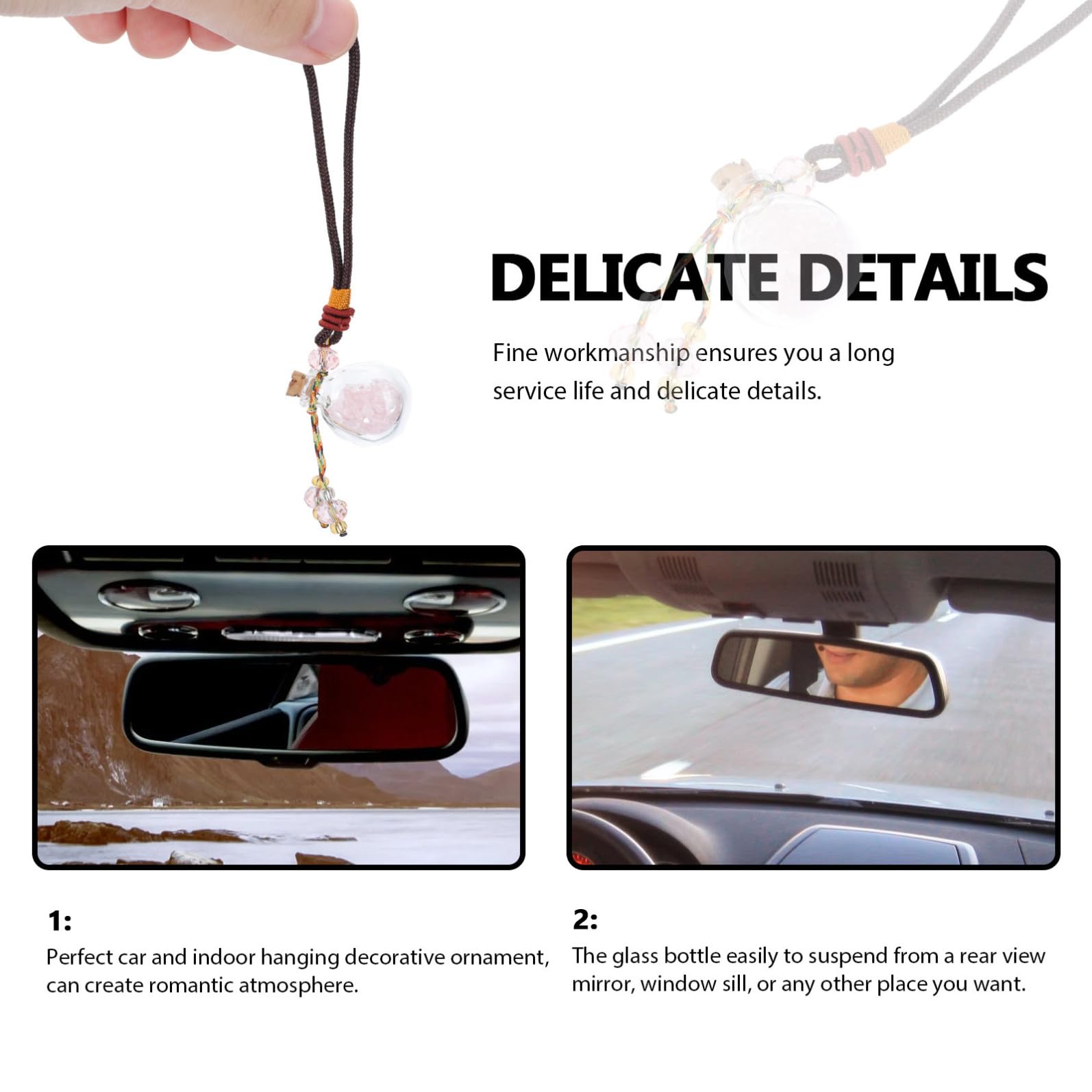ABOOFAN 5 Pièces Bouteille de Parfum d'huile Essentielle Ornement Suspendu d'intérieur Bouteille de Parfum en Verre air Purifier bureautique Accessoires diffuseur Voiture Cristal Un Verre