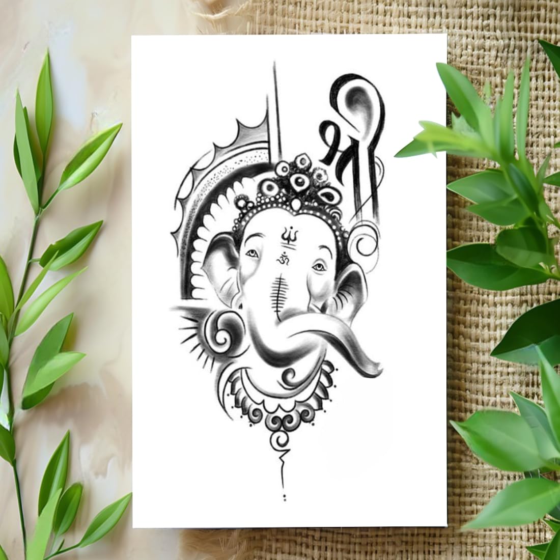 Komstec Lord Ganesha Tattoo Temporary Tattoo Stickers For Male And Female Fake Tattoo Waterproof Tattoo body Art-picture-48