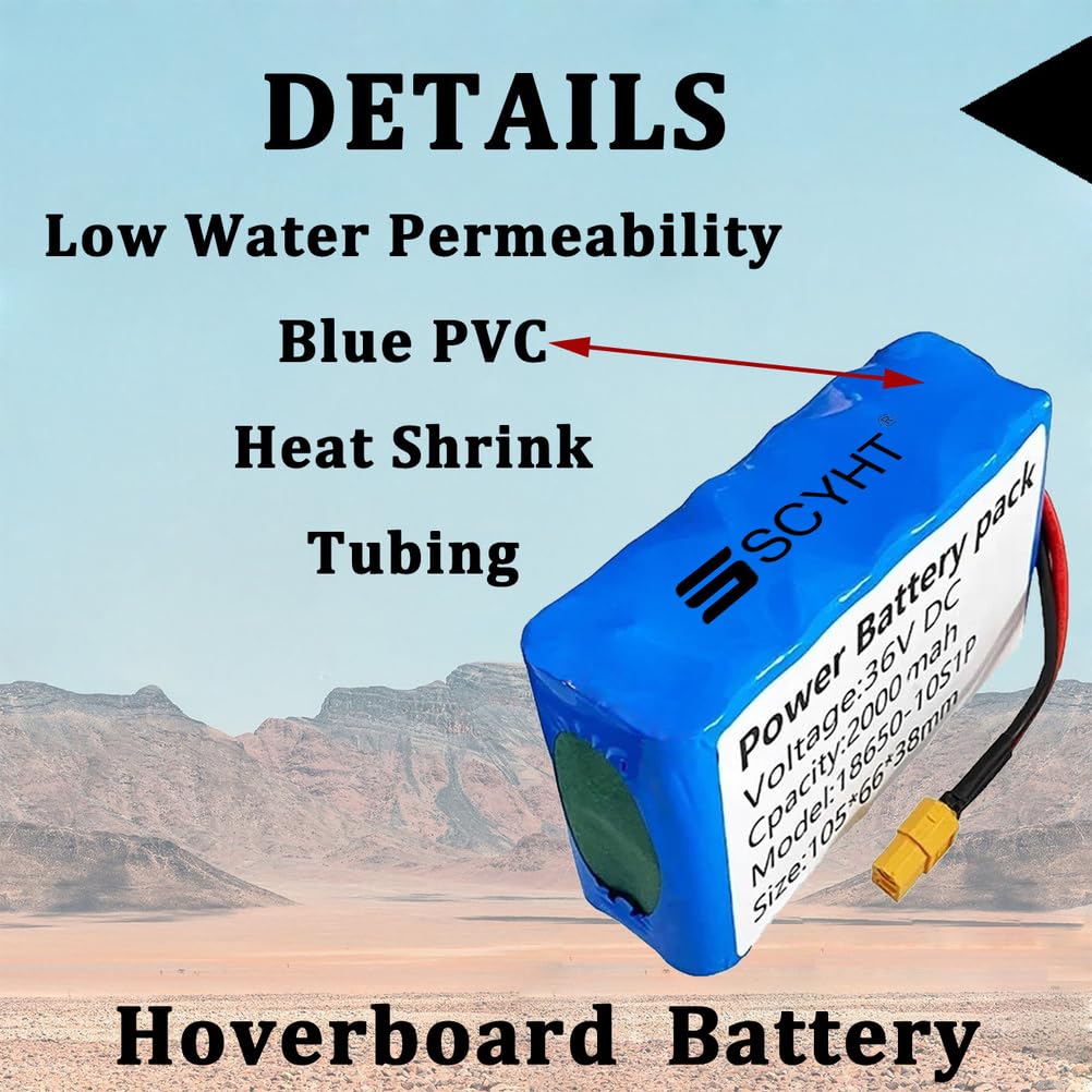 Lithium-Akku 36V 2Ah Ersatzakku 2Ah Hoverboard-Akkus 36V Li-Ionen-Akkus für Balance-Cars für 50W-75W-Motor-Kit mit XT60-Anschluss und BMS
