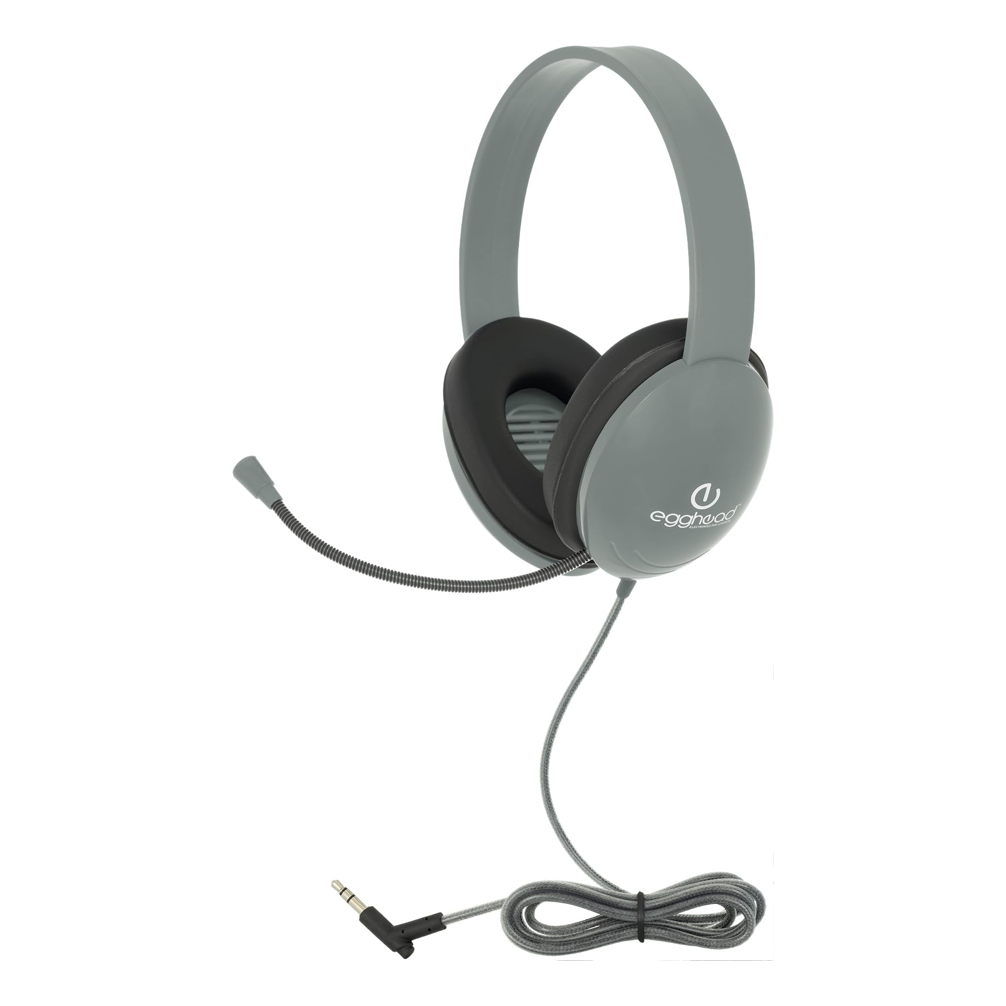 Egghead® Kids Heavy Duty Headset with Steel Reinforced Gooseneck Microphone, Chew-Resistant Tri-Shield Cord, Padded Ear Cushions, and Adjustable Headband