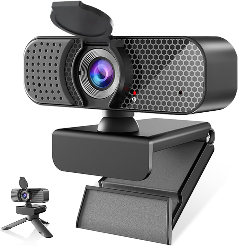 1080P USB Webcam with Dual Mics & Privacy Cover, Autofocus, Plug-and-Play, Wide-Angle, Low-Light; Adjustable Clip & 1/4″ Tripod; Compatible with Windows/Mac/ChromeOS; Zoom/Teams/OBS 1080P USB Webcam with Dual Mics & Privacy Cover, Autofocus, Plug-and-Play, Wide-Angle, Low-Light; Adjustable Clip & 1/4″ Tripod; Compatible with Windows/Mac/ChromeOS; Zoom/Teams/OBS