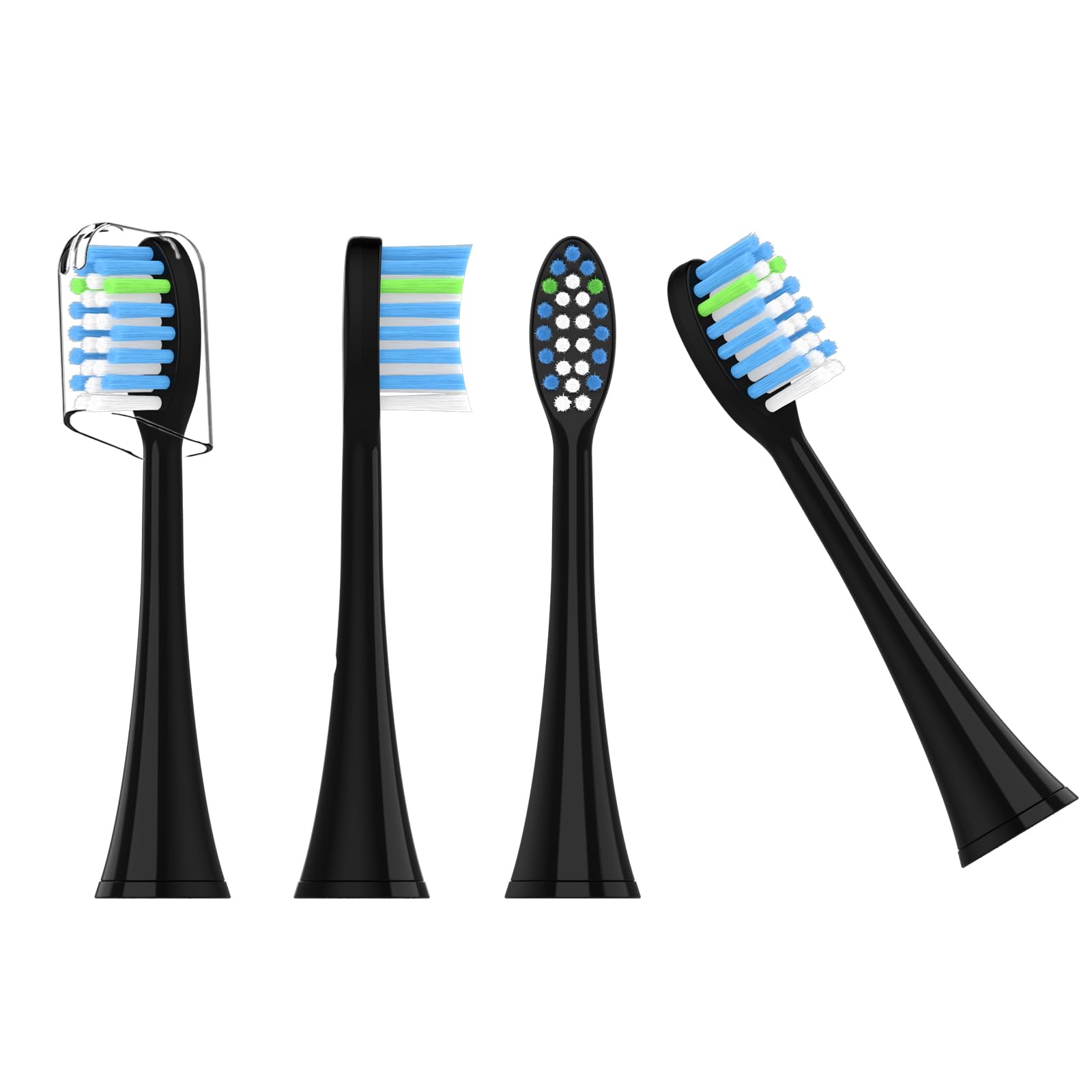Cabezales de repuesto para cepillo de dientes AquaSonic Black Vibe Duo Series Pro (8 piezas) | Para: Black Series, Black Series Pro, Vibe Series, Duo Series Pro, HDC, Elite Ultra Aqua Sonic Refill
