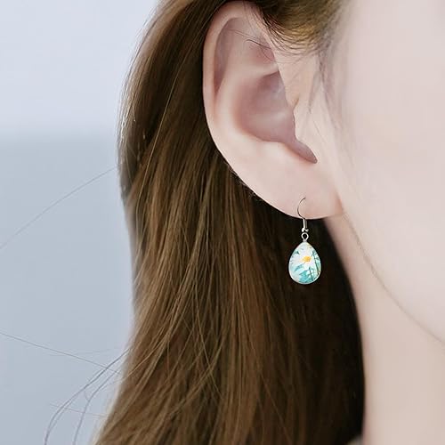 Miniatura 7 de 10 piezas de doble cara imagen 3D pequeña margarita flor encanto cuentas de cristal encaje cuentas de resina transparente collar colgantes para