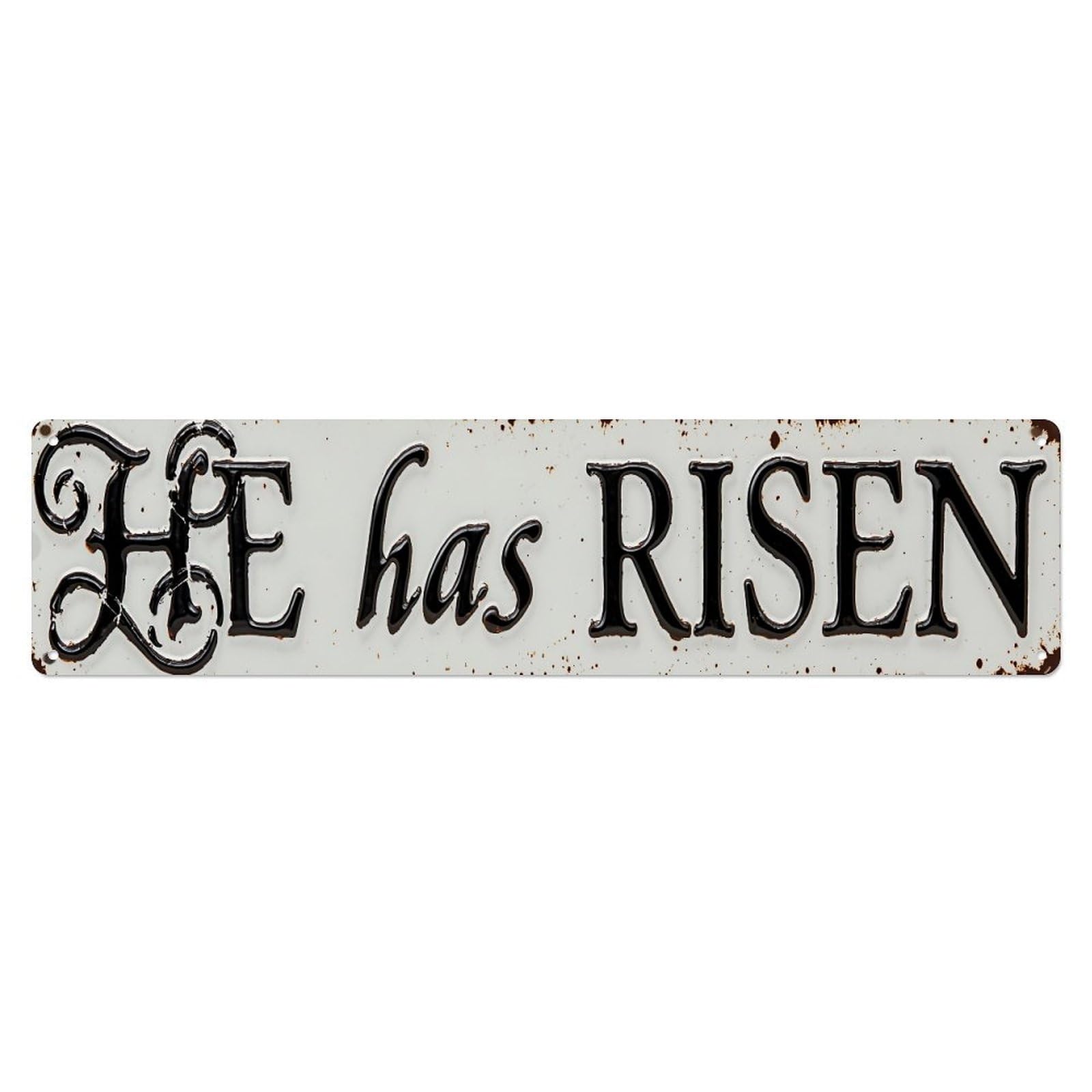 He Has Risen Text Metal Tin Sign Plaque