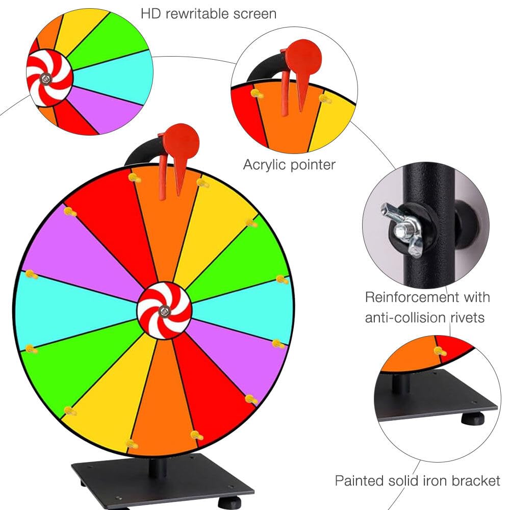 Ruota della fortuna, 12 ruote della fortuna, fai da te, con pennarello e gomma, per giochi della lotteria, giochi di parole, carnevale
