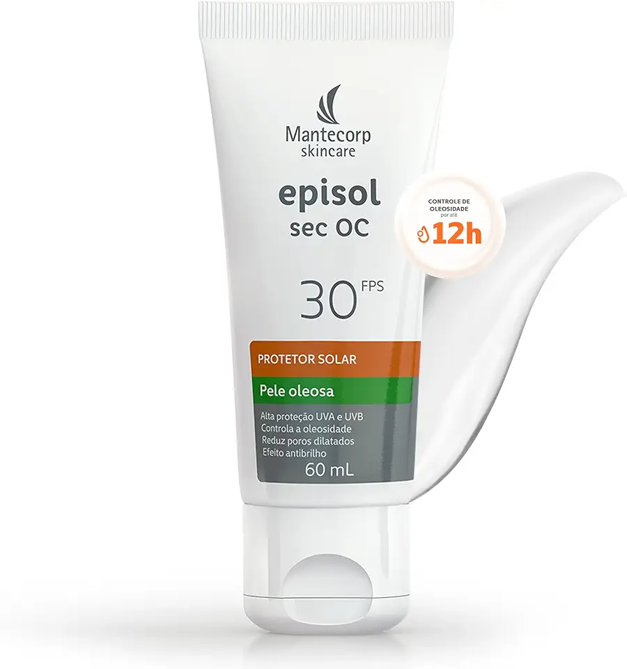 Protetor Solar Facial Episol Sec Oc Fps 30 - Sem Cor - 60ml - Para Peles Mistas a Oleosas - Acabamento Matte - Mantecorp