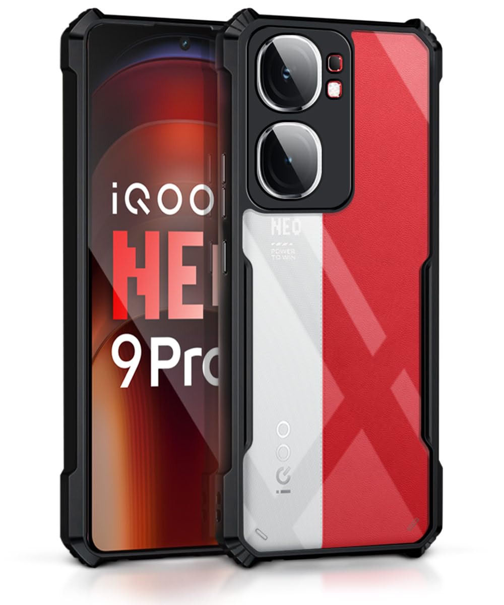 WOW IMAGINE Shock Proof Clear Protective Back Case for iQOO Neo 9 Pro 5G - AirEDGE Technology | 360 Degree Camera Protection | Transparent Hybrid Back Case Mobile Cover - Black (B0CW3HN2QV) Amazon Price History, Amazon Price Tracker