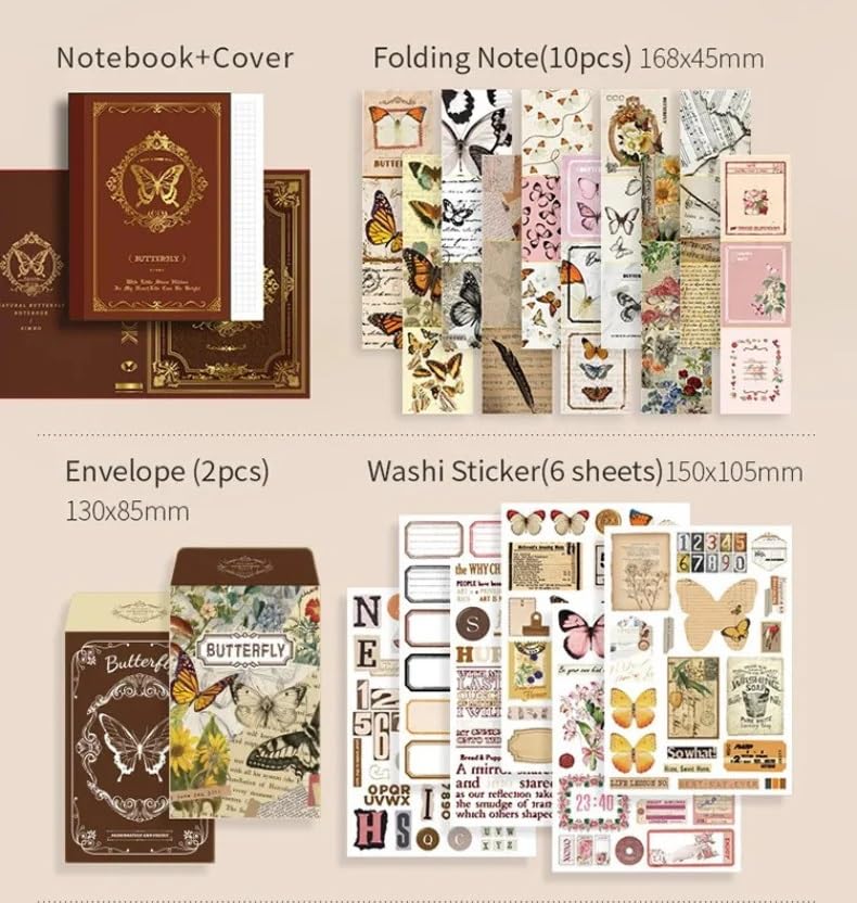 Image of Invite Enterprise Paperwrld Vintage Butterfly Scrapbooking Box (Wings of Serenity-Brown)