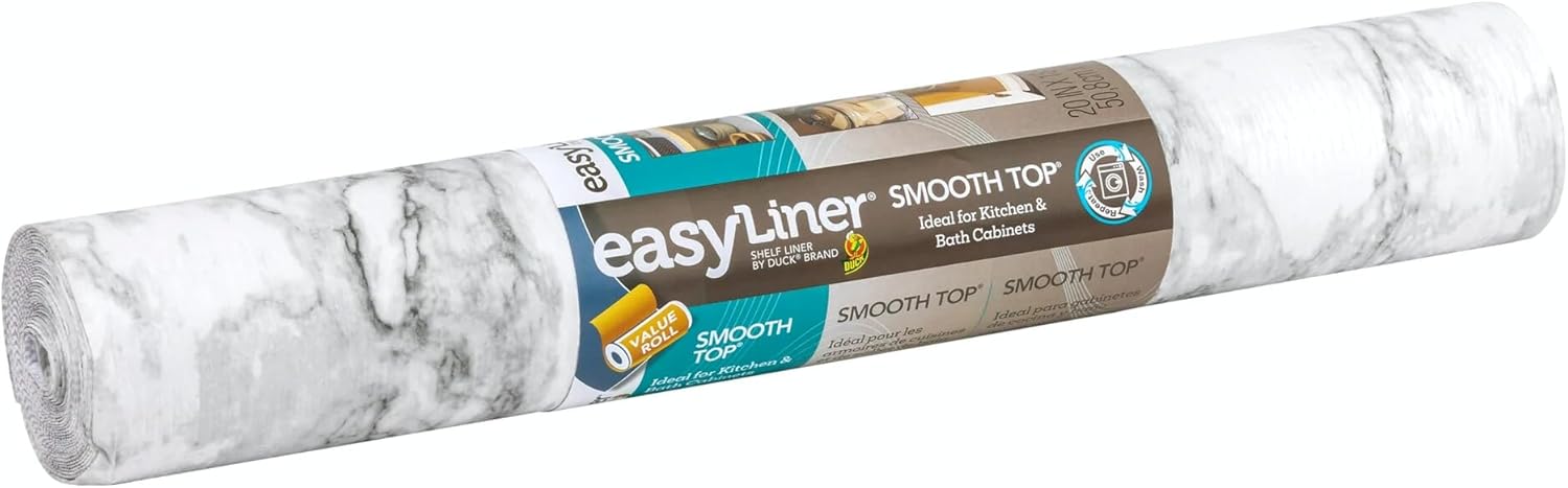 Duck Brand EasyLiner Smooth Top Shelf Liner Non-Adhesive, 20 in. x 18 ft. (Grey Marble)