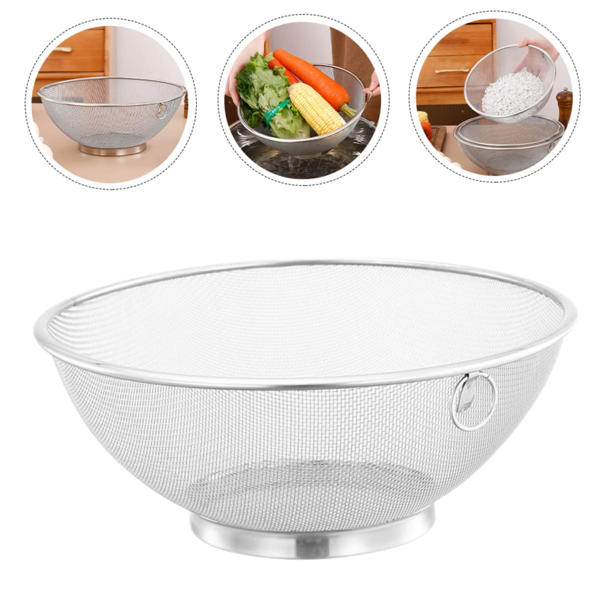 TOPBATHY 2piezas Colador Inoxidable Para Drenaje De Escurridor Para Cocina y Lavado De Arroz