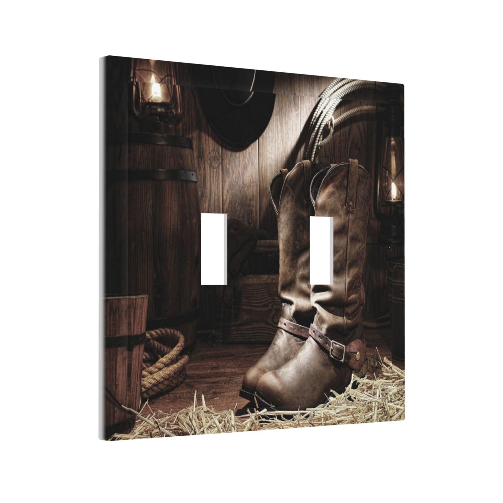 Interruptor De Pared Decorativo – Botas De Vaquero Texas Country Western – Estilo Rústico