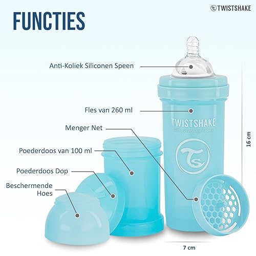 Miniatura 4 de Twistshake Biberones anticólicos – Biberones prémium de 8.8 fl oz/8 onzas con recipiente de almacenamiento de leche de 3.4 fl oz para una