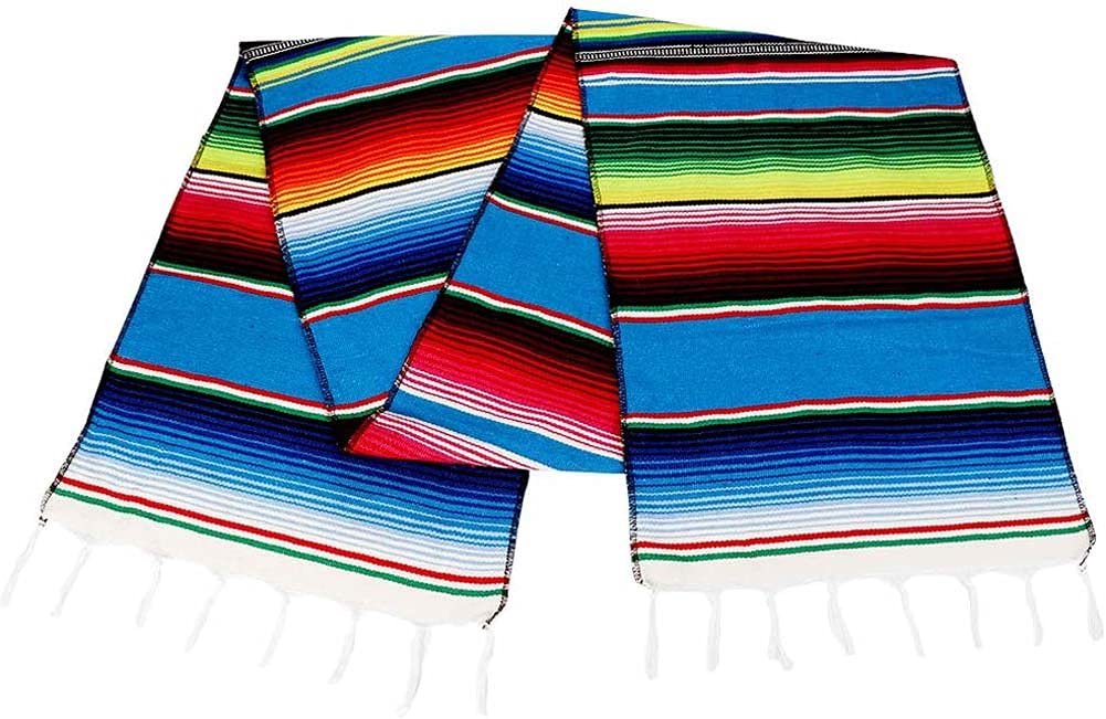 VENYAA 2 pz messicano runner da tavolo frange cotone runner messicano decorazione 40 x 200 pollici per feste messicane decorazioni di nozze all'aperto picnic tavolo da pranzo