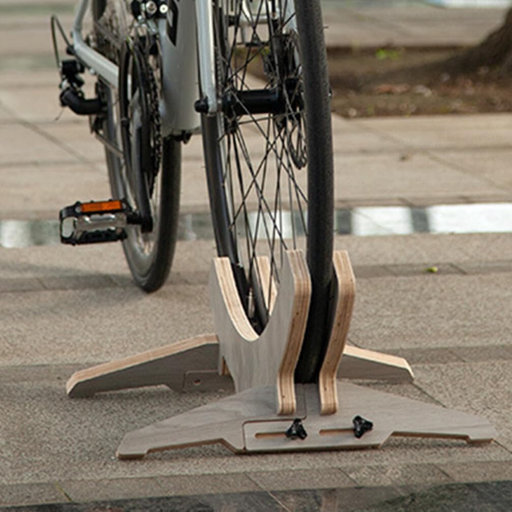 Angoily Bike Floor Stand,Adjustable Wooden Bike Stand Floor Single Bike Stand for Mountain and Road Bike Indoor and Outdoor