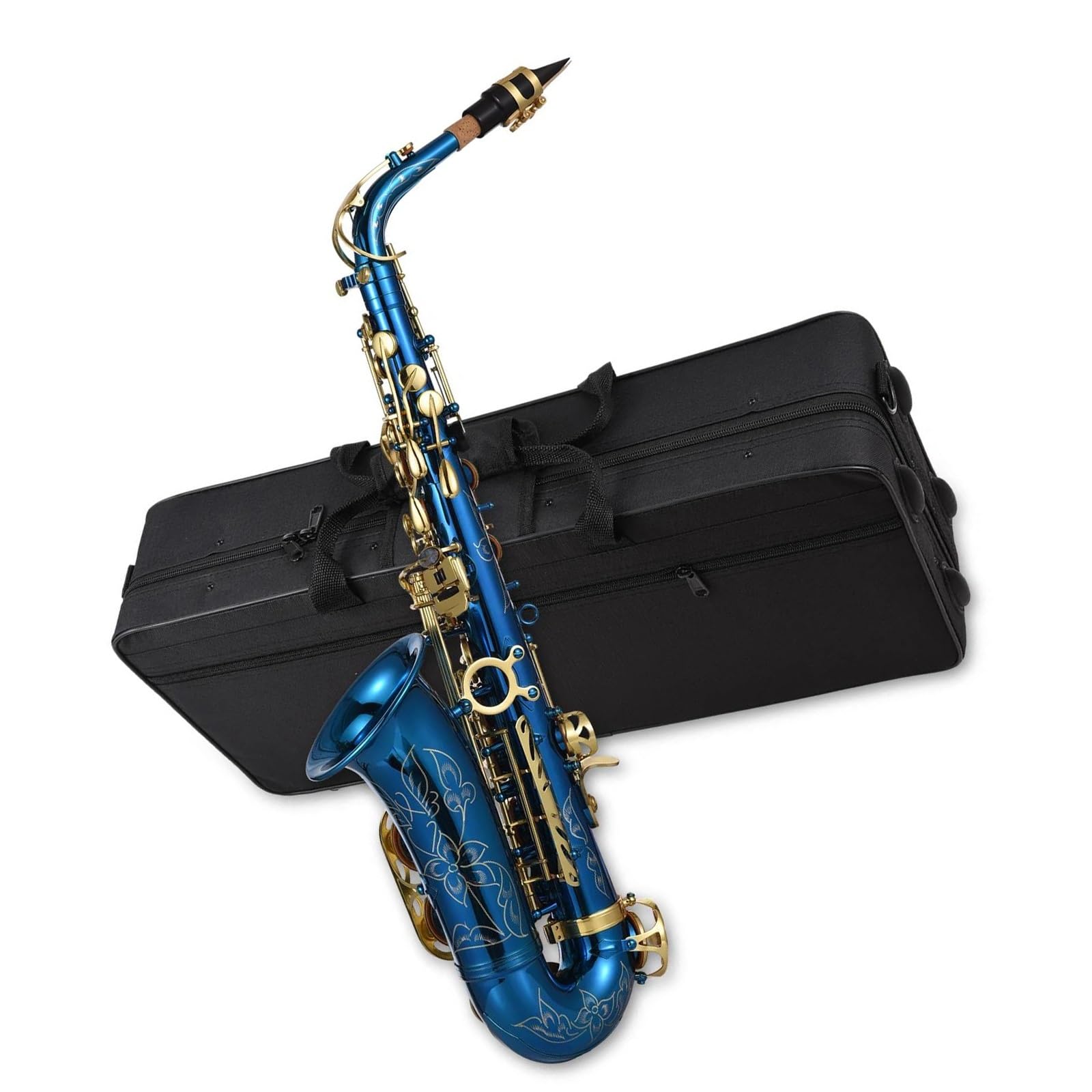 Grawerowane Mosiądzem Saksofon Altowy Eb Guziki Saksofonowe Instrument Dęty Z Rękawiczkami W Etui Szczotka Do Paska Z Tkaniny profesjonalny Saksofon
