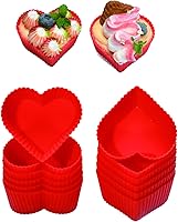 Vista 1 de Moldes de silicona para hornear cupcakes, moldes antiadherentes para muffins, molde de silicona para mini cupcakes de 2.75 pulgadas, contenedor