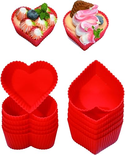 Moldes de silicona para hornear cupcakes, moldes antiadherentes para muffins, molde de silicona para mini cupcakes de 2.75 pulgadas, contenedor de