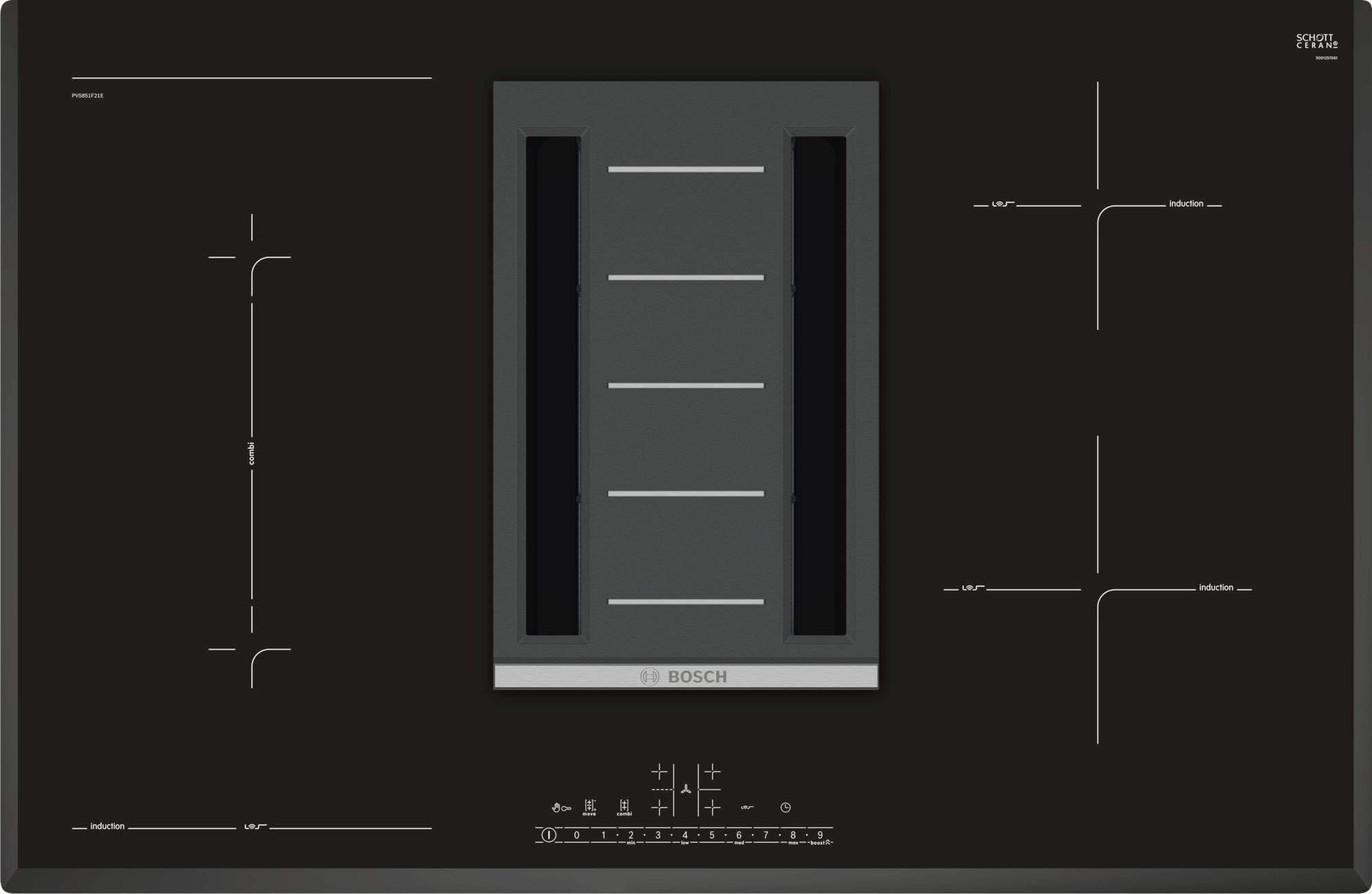 Bosch PVS851F21E Built-In A Rated Induction Electric Hob in Black