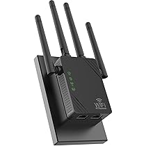Ripetitore WiFi, 4 antenne Extender WiFi, 1200Mbps Doppia Banda Rinforzo Wi-Fi, Copre fino a 12888 piedi quadrati, Booster Internet – con porta Ethernet, Intensificatore di segnale wireless domestico