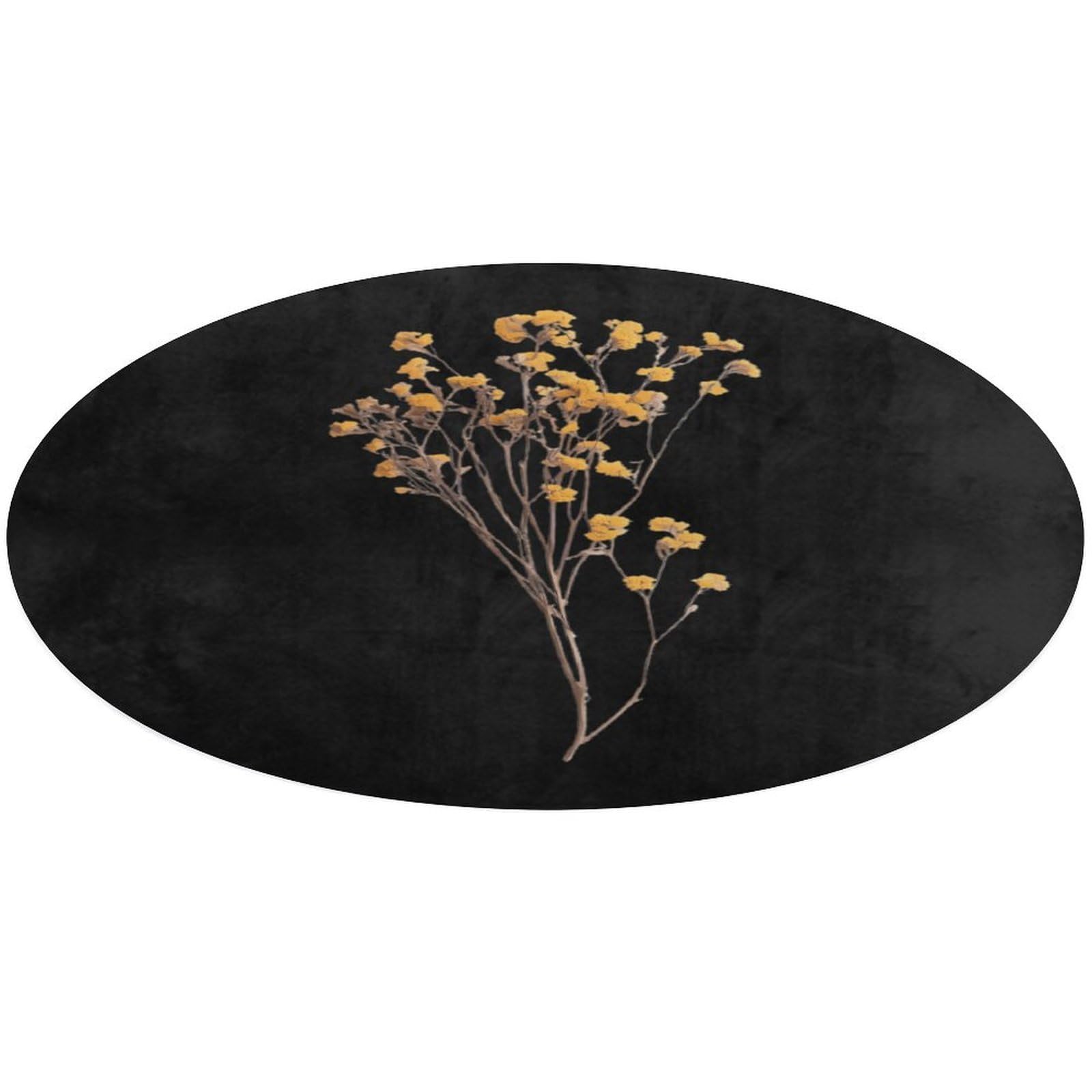 Tapete de terciopelo para dormitorio con flores amarillas cálidas