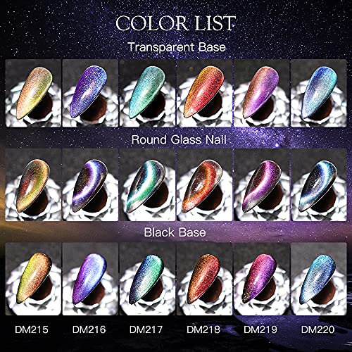MTSSII Cat Eye Gel Set, UV Nagellack Magnetisch Set, Gel Nagellack Magnet Shellac Set, 6 Farben Glitzer Galaxie Gel… – Bild 3