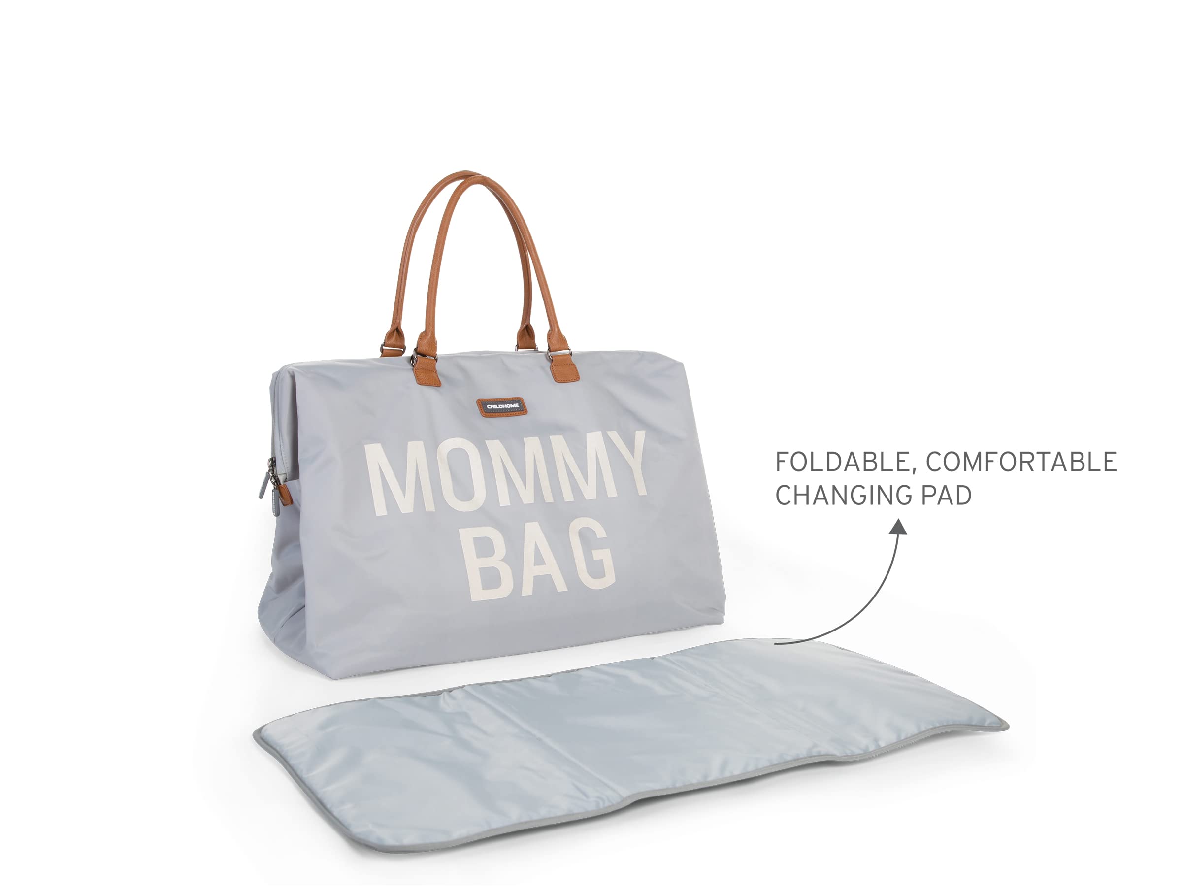 CHILDHOME, Mommy Bag, torba na pieluchy, dla kobiet w ciąży, torba podróżna, duża pojemność, mata do przewijania, regulowany pasek na ramię, przegroda, izolowana kieszeń, przejście na walizkę,