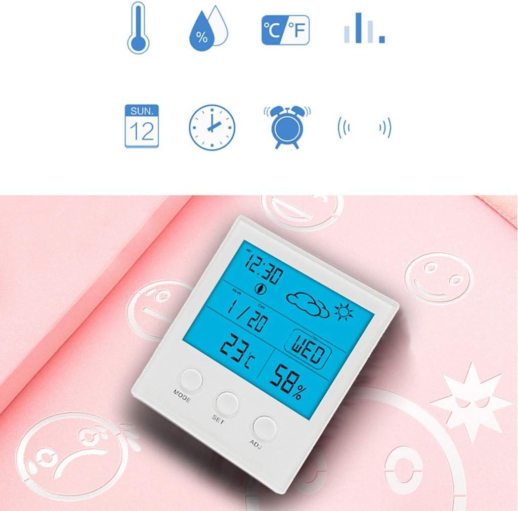Electronic Thermometer Hygrometer High Precision Large Screen Temperature Hygrometer Indoor Baby Room Greenhouse Hygrometer (D)