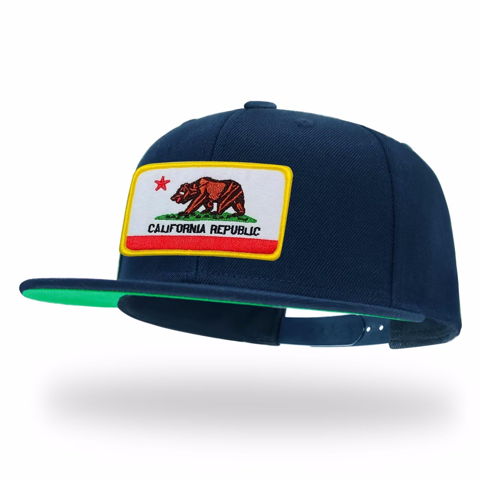 Tilgomedal Unisex Ny California Republic Bear Snapback Hats For Men Women Fashion Dad Baseball Caps, Large-X-Large