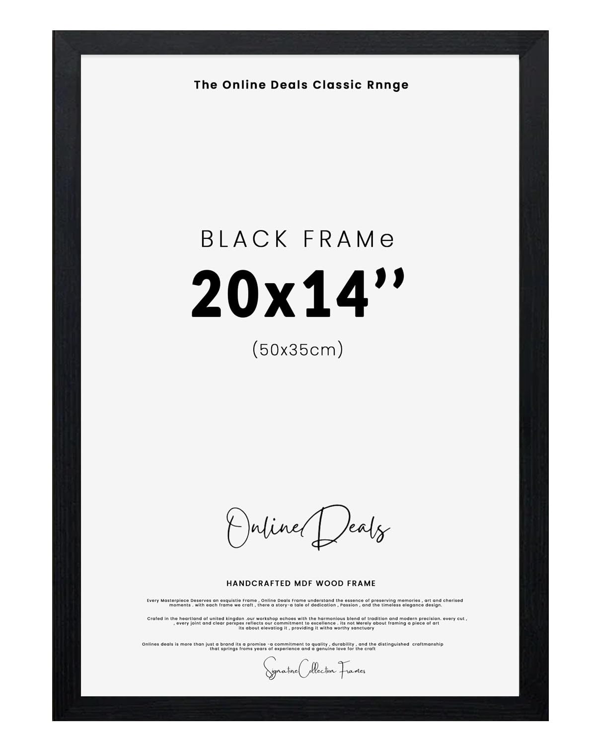 Online Deals | MDF Poster Frame (50.80 x 35.56 CM) 35.56 for Daily Planner, Study Productivity Charts, Premium MDF Build, Secure Hanging for Office & Home [ Black ]