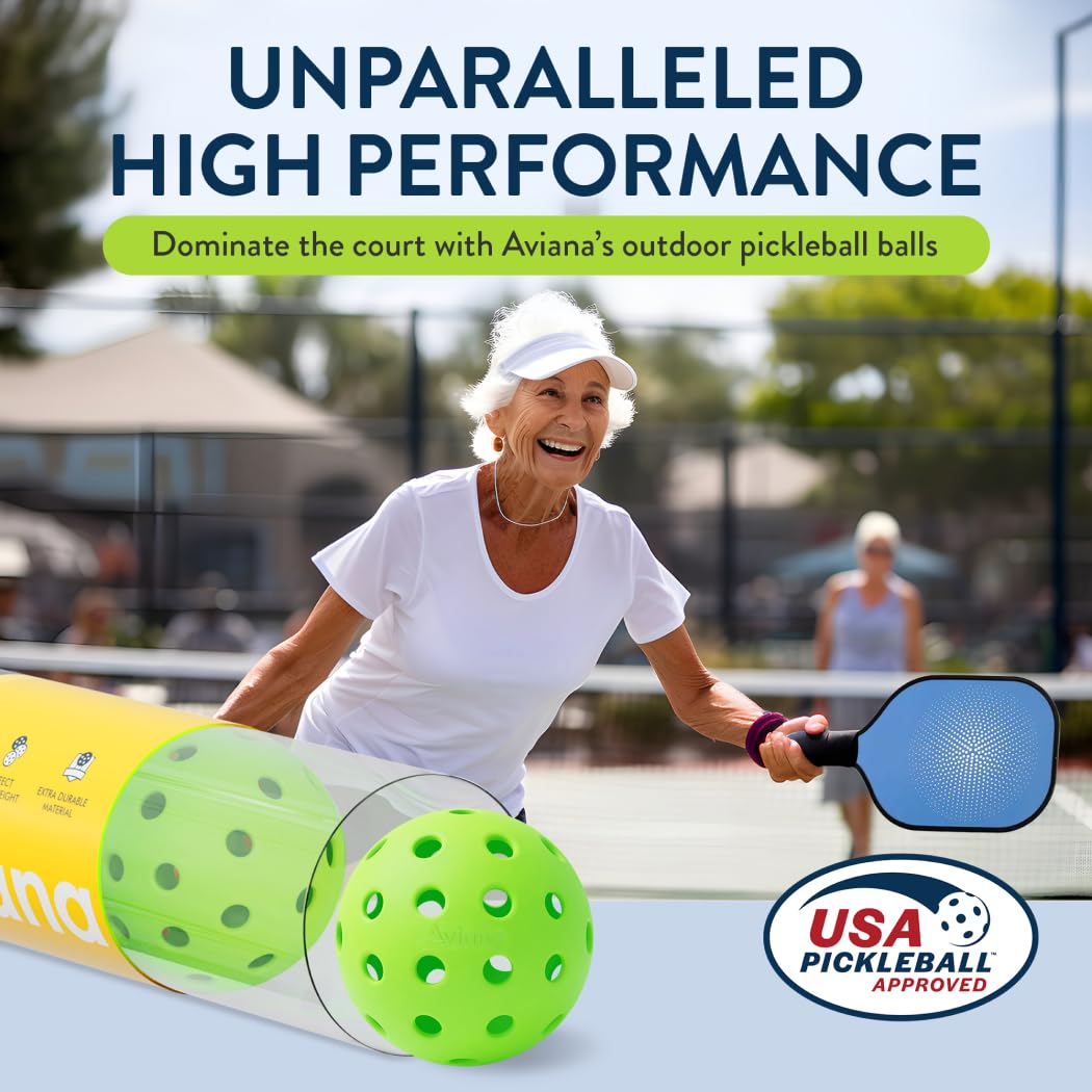 Palline da pickleball da esterno, approvate USAPA per tornei, 6, 12, 48 confezioni, design durevole a 40 fori, ideale per tutti i livelli di abilità, accessori per pickleball, palline da