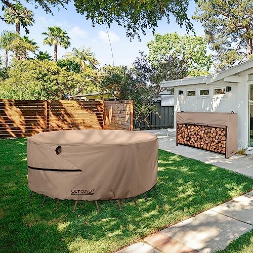 ULTCOVER Round Patio Table and Chair Set Cover - Outdoor Heavy Duty 600D Waterproof Furniture Cover 60 inch by ULTCOVER - Image 8
