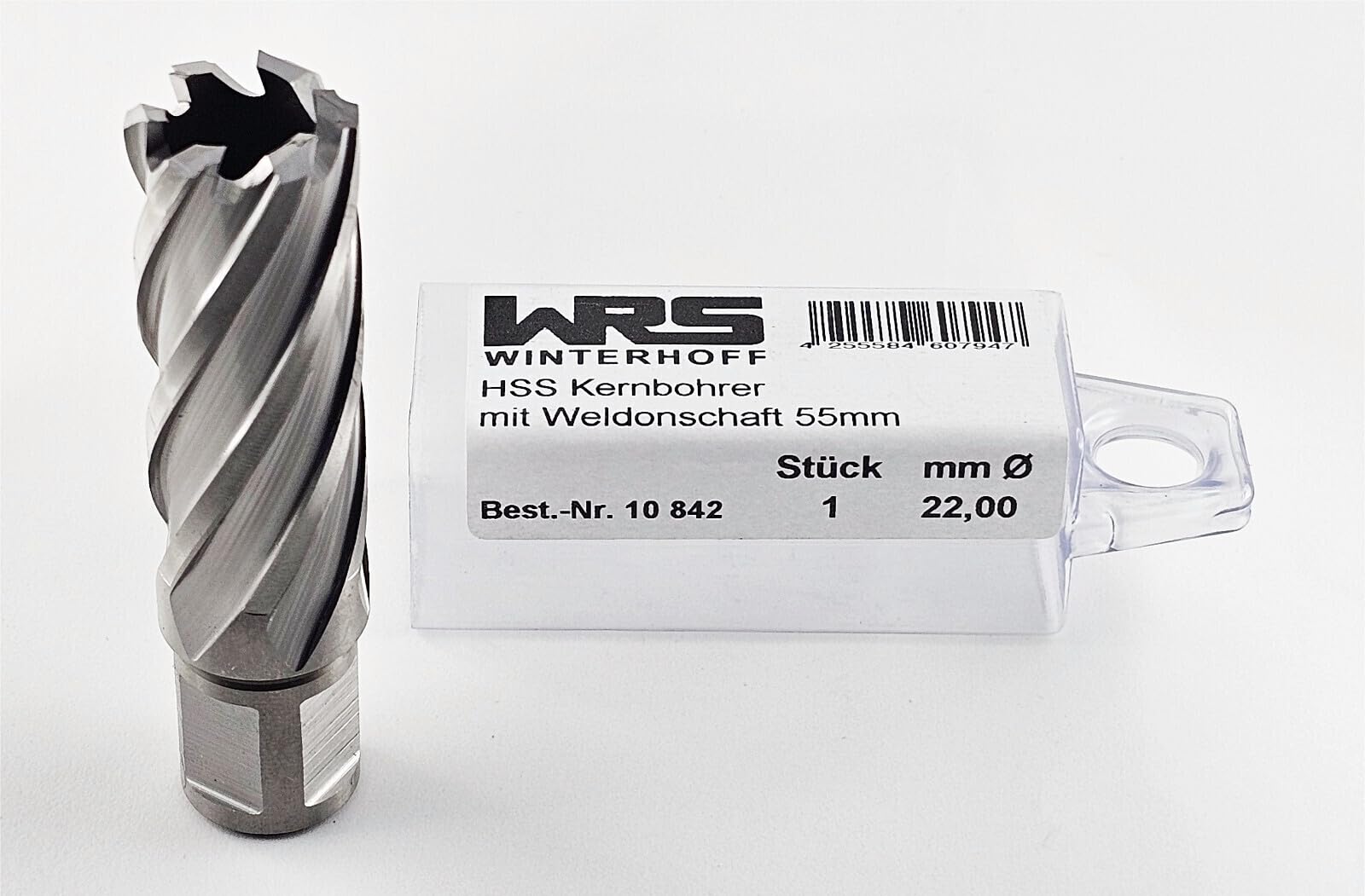 WRS Präz.-Kernbohrer aus HSS, 55 mm Schnitttiefe, 19 mm Weldonschaft, Größen Name: 24,0 mm Ø