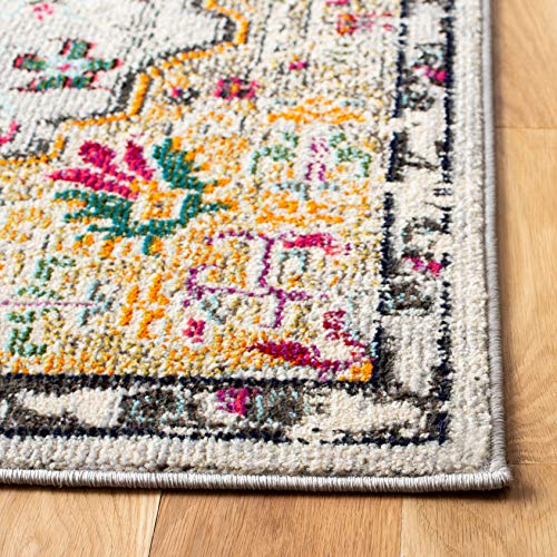 SAFAVIEH Boho Rug for Living Room Dining Room, Bedroom - Madison Collection, Short Pile, in Grey and Gold, 66 X 244 cm - Image 4