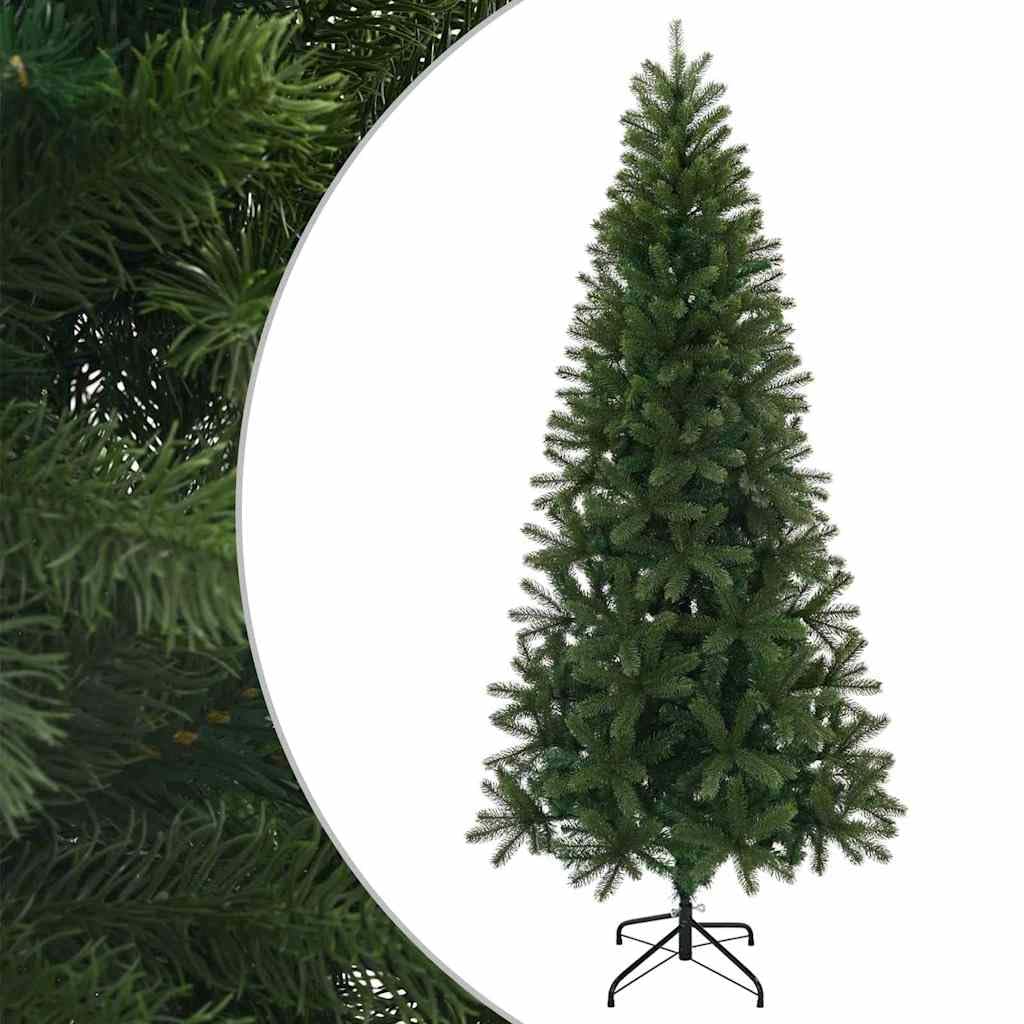 Árbol de Navidad artificial verde, 210 cm, de PVC y PE, soporte de acero resistente, ideal para interiores y exteriores, decoración festiva
