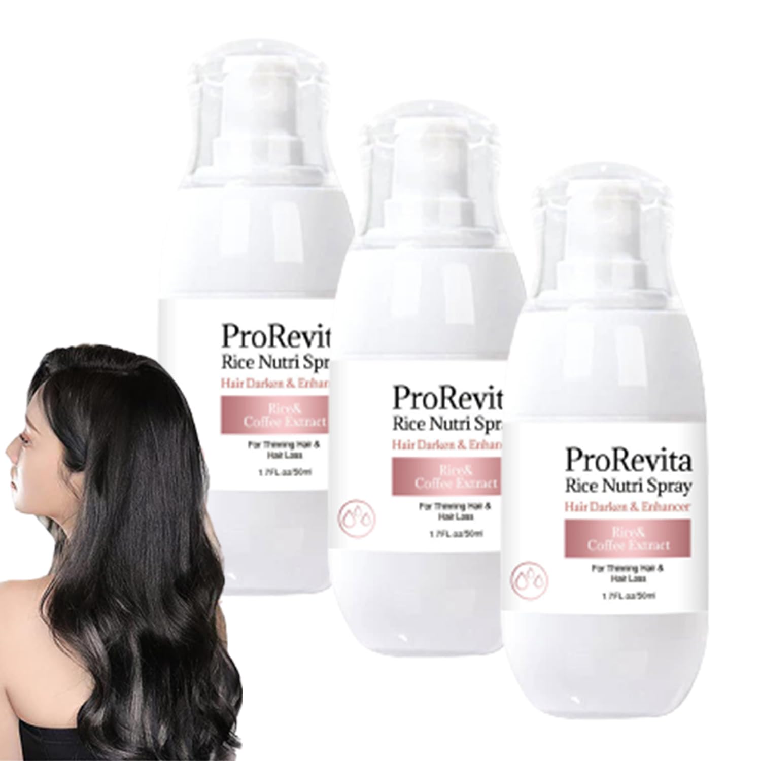 Zephta H-Regrow 2.0 - Zephta Hair Regrowth, Prorevita Rice Nutri Spray, Bello Hair Helper Spray, Bello Hair Helper Growth Spray, Hair Care Spray for Thinning Hair & Hair Loss (3pcs)