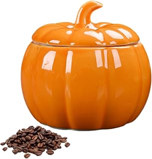 Halloween Pumpkin Jar With Lid - Creative Decorative Food Organization Canister, Ceramic Candy Bowls, Cookie Jar, Thankgiving Halloween Fall Decorations, Storage Candy Cookie Tea Coffee Flour