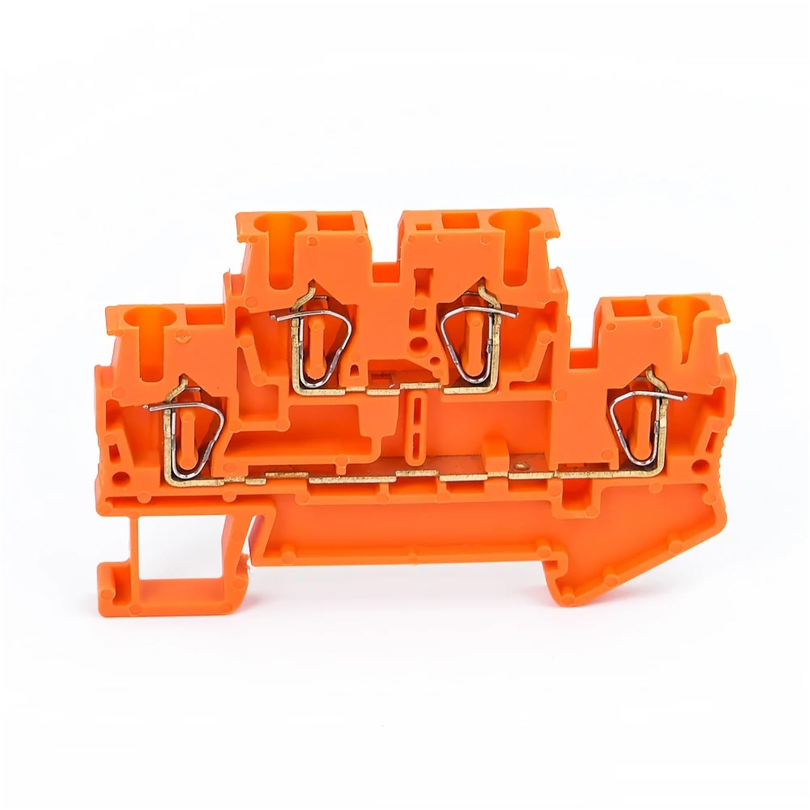 Morsettiera su guida Din STTB-2.5 Connettori for cablaggio elettrico Doppio strato Connettore di collegamento a molla Conduttori for cavi 10 pezzi(ORANGE)