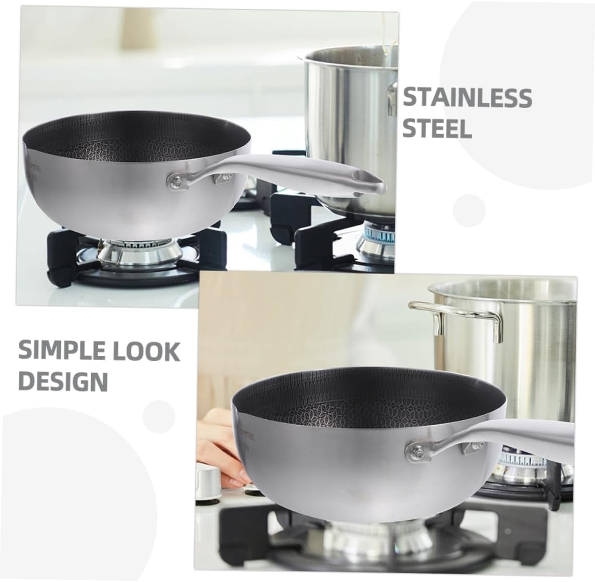 DOITOOL Kitchen Stainless Steel Honeycomb Non Stick Saucepan with Lid Versatile Cooking Pot for Everyday Use Durable Metal Design Easy to Clean for Induction and All Stoves